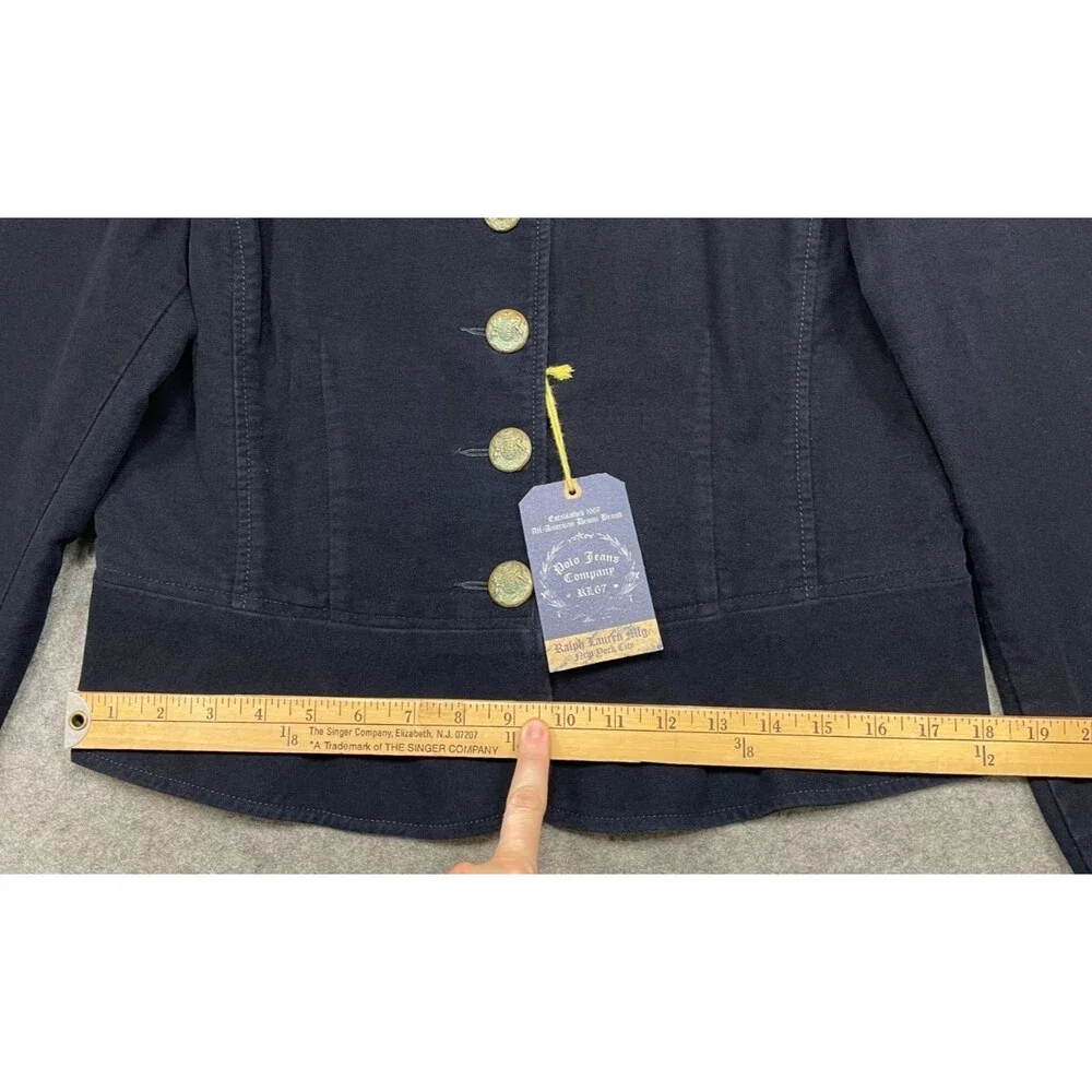 Polo Jeans Ralph Lauren Jacket Womens XL Black Military Officer 90s Y2K New
